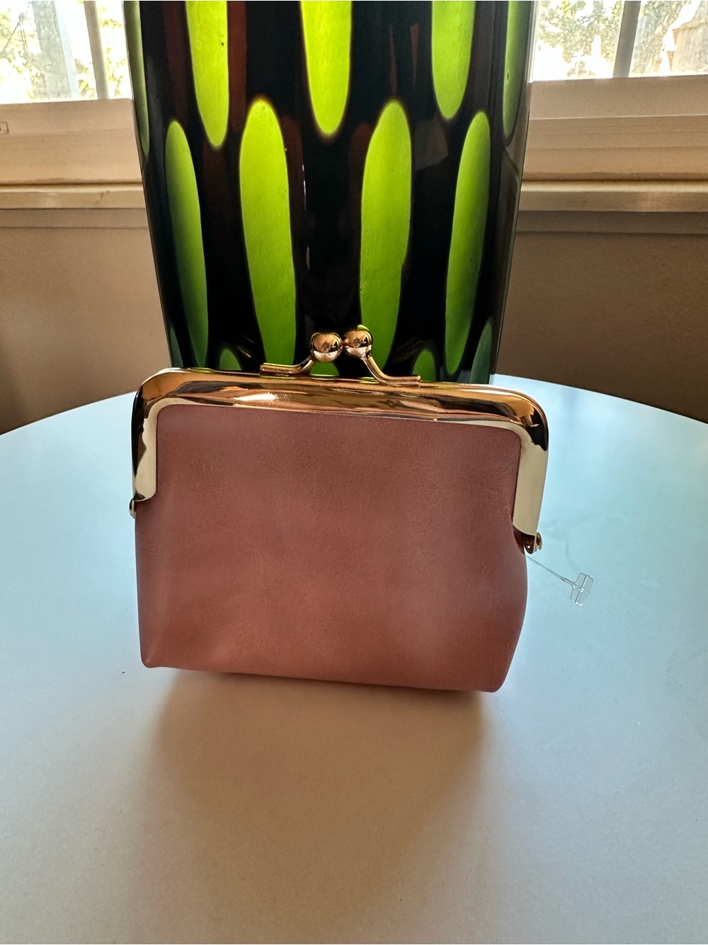 Classic Pink Kiss-Lock Clutch with Gold Frame